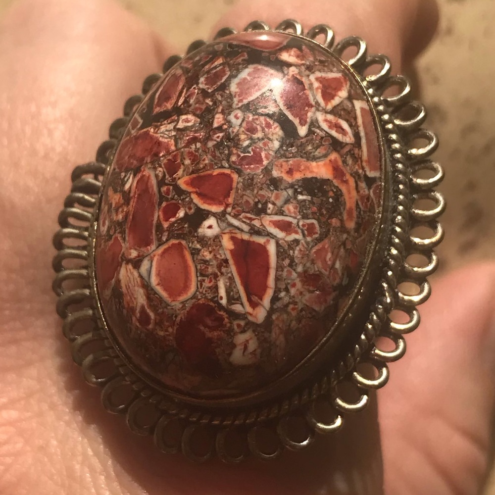 Adjustable Red Stone Ring